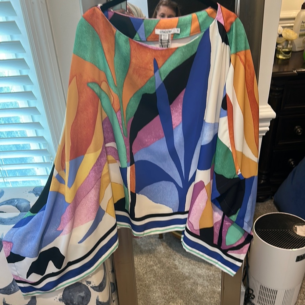 Chico's Multicolor Abstract Blouse